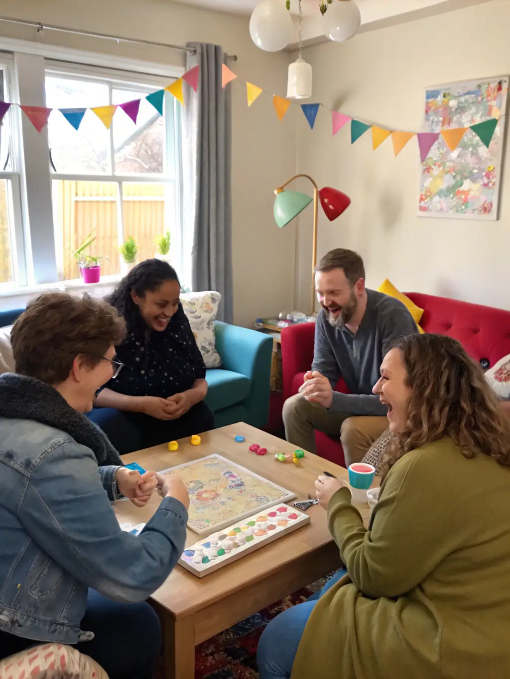 A photograph of people playing cards and board games at a recreational leisure event, highlighting the fun and engagement.
